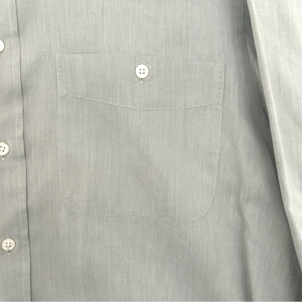 Valentino Uomo Button Down Dress Shirt Cotton Long Sleeve Green Small 15.5 32/33 - Picture 6 of 15